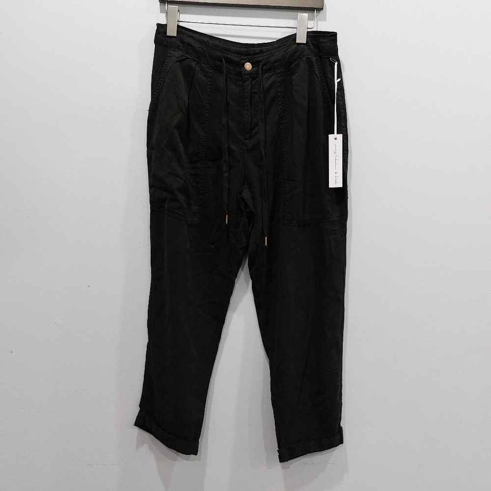 Young Fabulous and Broke Black Tie Waist Trousers New Large